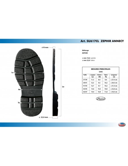 SEMELLE MONOBLOC CAOUTCHOUC CELLULAIRE 617 ANNECY LIGHT NOIR - SVIG