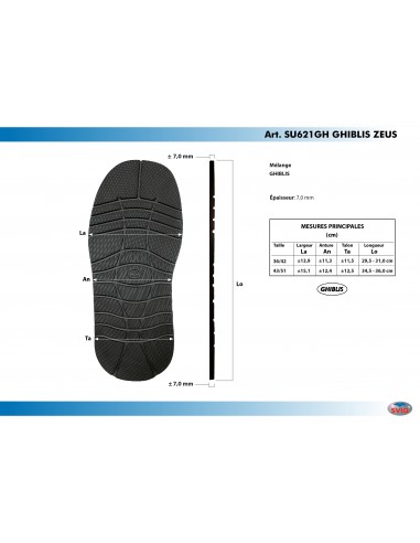 SEMELLE MONOBLOC CAOUTCHOUC CELLULAIRE 621 ZEUS NOIR 36 AU 42 - SVIG