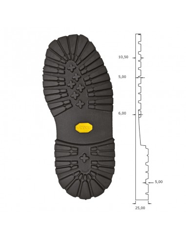 SEMELLE MONOBLOC CAOUCHOUC CELLULAIRE 528 ROCCIA NOIR - VIBRAM 