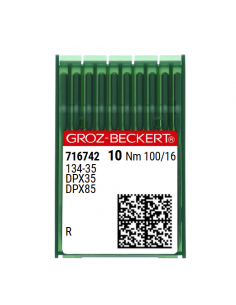 AIGUILLE 134-35 R GROZ-BECKERT TISSU &amp; CUIR POINTE RONDE PAR 10 2