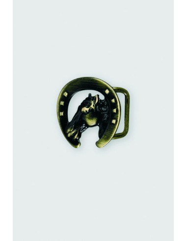 BOUCLE CEINTURE ZAMAK ACIER FB 32133 TETE CHEVAL LARGEUR 30MM