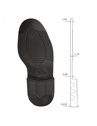 SEMELLE MONOBLOC GUMLITE 2810 BOLOGNA NOIR - VIBRAM