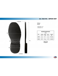 SEMELLE MONOBLOC CAOUTCHOUC CELLULAIRE 610 ZEPHIR GRIP NOIR - SVIG 2