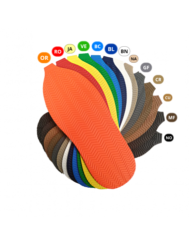 SEMELLE MONOBLOC PLATE CAOUTCHOUC 521 SPINA COULEURS - SVIG