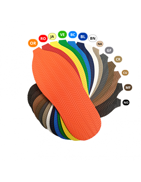 SEMELLE MONOBLOC PLATE CAOUTCHOUC 521 SPINA COULEURS - SVIG