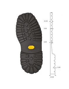 SEMELLE MONOBLOC CAOUCHOUC CELLULAIRE 528 ROCCIA NOIR - VIBRAM 