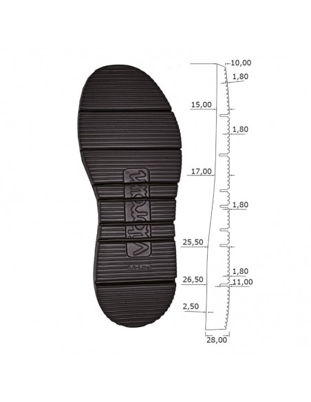 SEMELLE COMPENSEE CAOUTCHOUC 9105 GLOXY CUT - VIBRAM