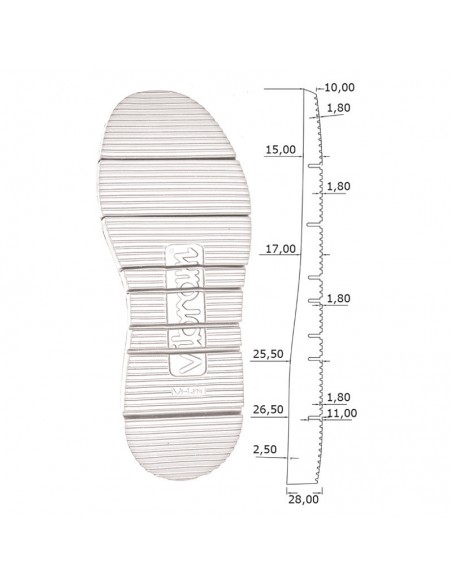 SEMELLE COMPENSEE CAOUTCHOUC 9105 GLOXY CUT - VIBRAM