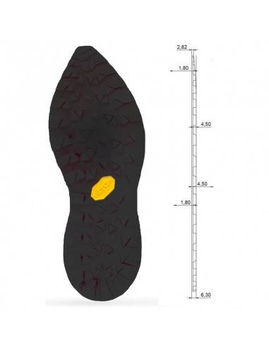 SEMELLE MONOBLOC PLATE CAOUTCHOUC ZEGAMA MEGAGRIP - VIBRAM