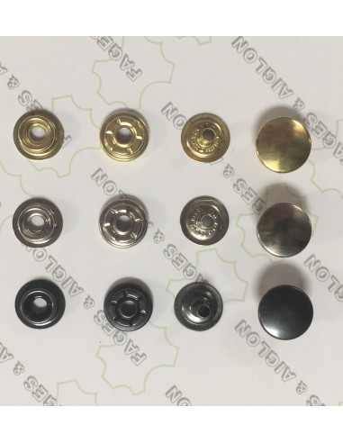 BOUTON-PRESSION KAPPA LONG Ø CALOTTE 15MM LAITON PAR 100