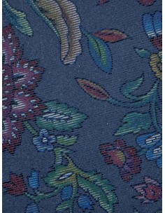 CROUTE CROUPON VELOURS IMPRIME FLEUR BLEUE - 1.0/1.2MM