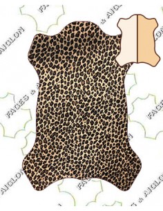 DEMI-PEAU BOVIN POILS SERIGRAPHIE LYNX