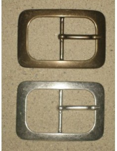 BOUCLE CEINTURE ZAMAK ACIER IM 7278 LARGEUR 40MM VIEIL ARGENT