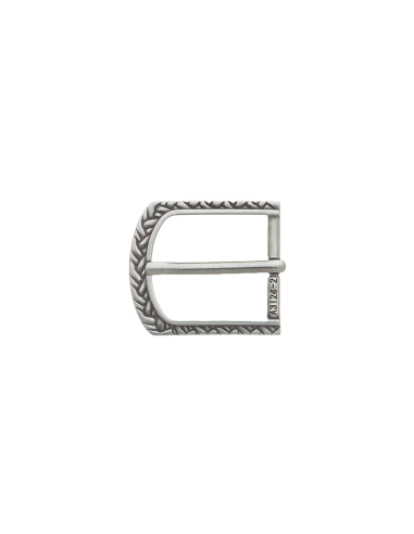 BOUCLE CEINTURE ZAMAK ACIER BYM 101163 VIEIL ARGENT