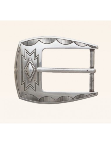 BOUCLE CEINTURE ZAMAK ACIER BYM 101244 LARGEUR 35MM VIEIL ARGENT