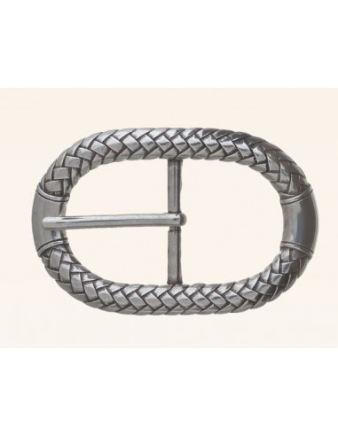 BOUCLE CEINTURE ZAMAK ACIER BYM 101239 LARGEUR 35MM VIEIL ARGENT