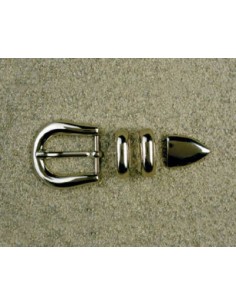 BOUCLE CEINTURE ZAMAK ACIER FB 1097 3 PARTIES 20MM NICKEL