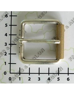 BOUCLE CEINTURE ZAMAK ACIER MG 12176 35MM NK OPAQUE + ROULEAU LAITON