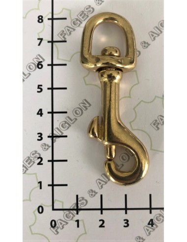 MOUSQUETON LAITON TOURNANT A POMPE/TIRETTE - BELIERE DEMI-RONDE 1375