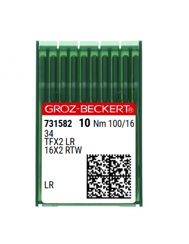 AIGUILLE 34 LR GROZ-BECKERT CUIR TRANCHANTE BISEAUTEE PAR 10