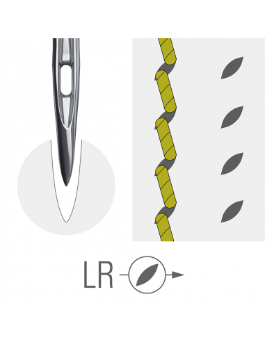 AIGUILLE 134 LR GROZ-BECKERT CUIR TRANCHANTE BISEAUTEE PAR 10