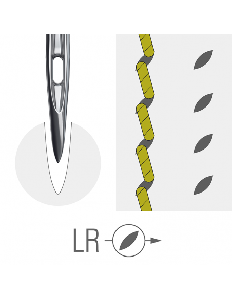 AIGUILLE 134-35 LR GROZ-BECKERT CUIR TRANCHANTE BISEAUTEE PAR 10