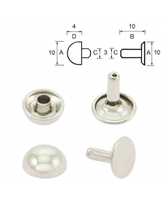 RIVET DOME 10MM -NICKELE - SACHET 100