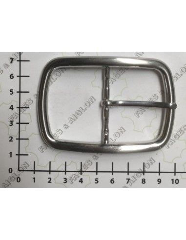 BOUCLE CEINTURE ZAMAK ACIER SI 20729 LARGEUR 45MM NICKEL SATINE