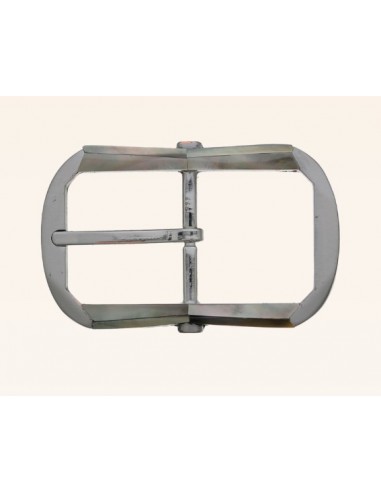 BOUCLE CEINTURE ZAMAK ACIER BYM 101654 NICKEL SATINE