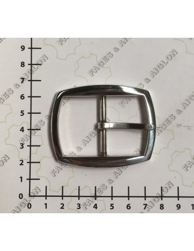 BOUCLE CEINTURE ZAMAK ACIER DZ 1677 LARGEUR 35MM NICKEL