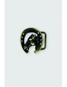 BOUCLE CEINTURE ZAMAK ACIER FB 32133 TETE CHEVAL LARGEUR 30MM