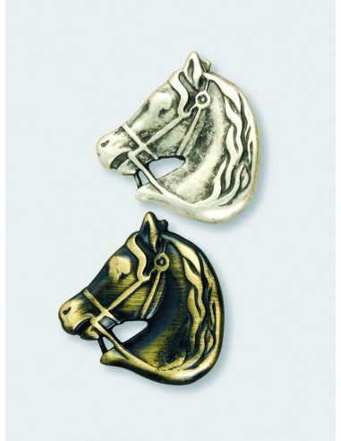 BOUCLE CEINTURE ZAMAK ACIER FB 32715 TETE CHEVAL LARGEUR 40MM