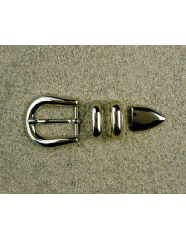 BOUCLE CEINTURE ZAMAK ACIER FB 1097 3 PARTIES 20MM NICKEL