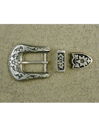 BOUCLE CEINTURE ZAMAK ACIER FB 5179+80+81 3 PARTIES 25MM VIEIL ARGENT