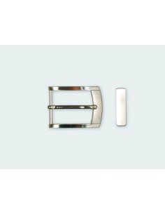 BOUCLE CEINTURE ZAMAK ACIER MG 10707 LARGEUR 35MM NICKEL SATINE