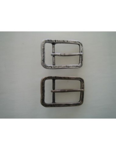 BOUCLE CEINTURE ZAMAK ACIER MG 11812 LARGEUR 40MM VIEIL ARGENT