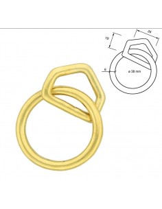 ANNEAU 38MM AVEC TRIANGLE LAITON