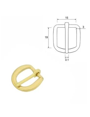 BOUCLE DE BRIDE 5B - 15MM - LAITON JAUNE
