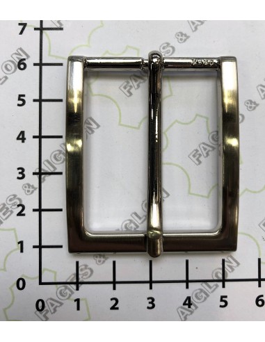 BOUCLE CEINTURE ZAMAK ACIER LV 3502 LARGEUR 35MM NICKEL SATINE