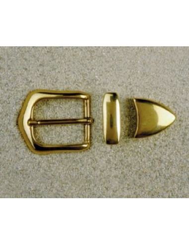 BOUCLE CEINTURE LAITON MIL 1006 3 PARTIES LARGEUR 25MM DORE