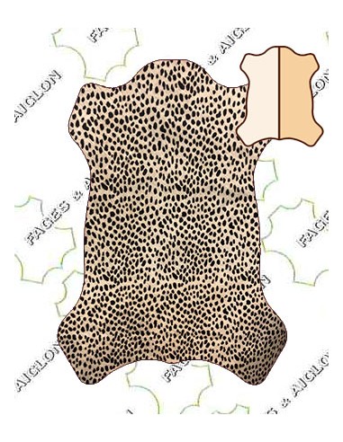 DEMI-PEAU BOVIN POILS SERIGRAPHIE GUEPARD