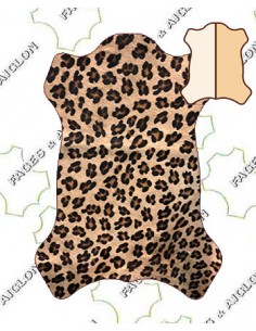 DEMI-PEAU BOVIN POILS SERIGRAPHIE LEOPARD