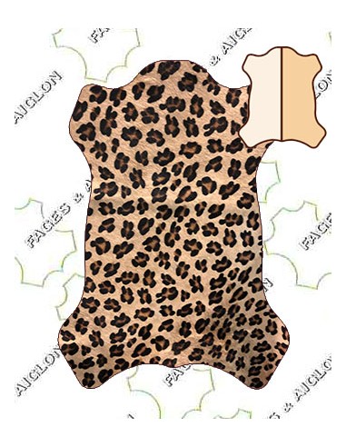 DEMI-PEAU BOVIN POILS SERIGRAPHIE LEOPARD