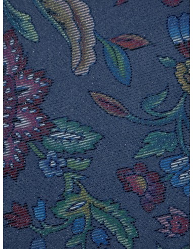 CROUTE CROUPON VELOURS IMPRIME FLEUR BLEUE - 1.0/1.2MM