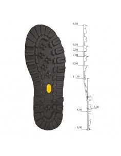 SEMELLE MONOBLOC CAOUTCHOUC 1014 TETON NOIR - VIBRAM
