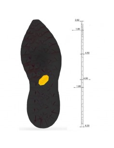 SEMELLE MONOBLOC PLATE CAOUTCHOUC ZEGAMA MEGAGRIP - VIBRAM