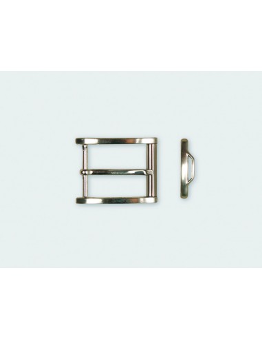 BOUCLE CEINTURE ZAMAK ACIER MG 10657 LARGEUR 35MM NICKEL SATINE