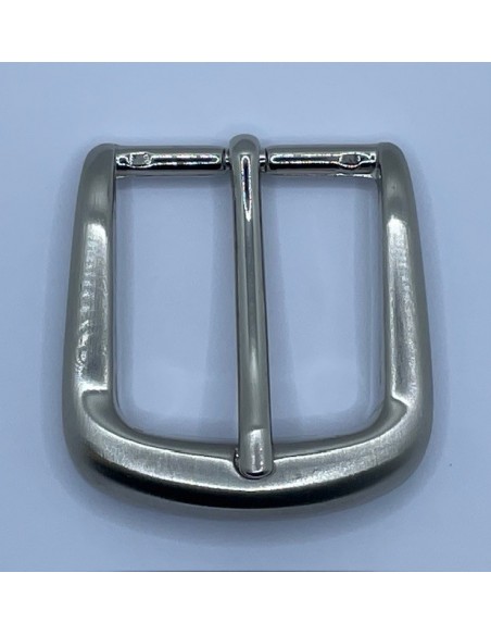 BOUCLE CEINTURE LAITON MIL 702 LARGEUR 35MM NICKEL SATINE