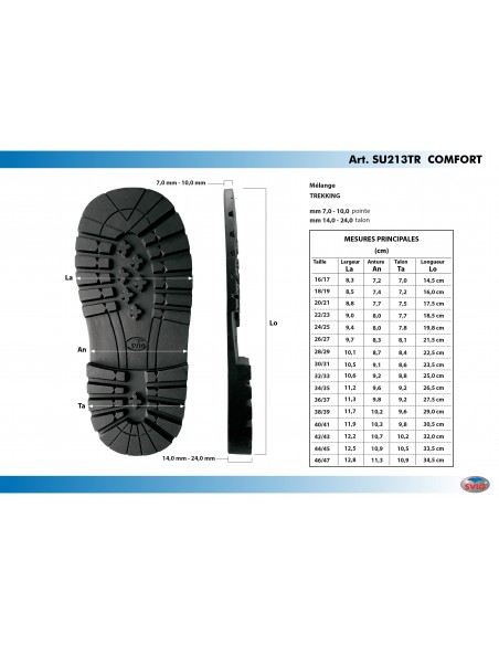 SEMELLE MONOBLOC CAOUTCHOUC 213 COMFORT VALPO NOIR - 32 AU 35 - SVIG