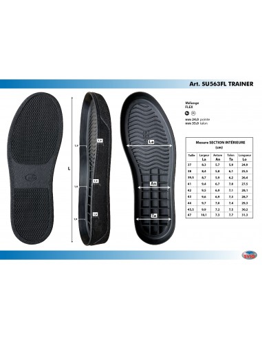 SEMELLE CUVETTE CAOUTCHOUC 563 TRAINER NOIR - SVIG